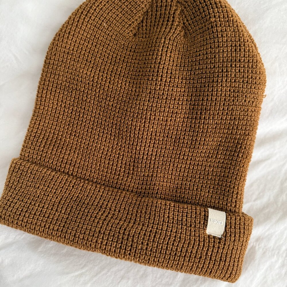 Unisex Vuori Alpine Waffle Beanie in Caramel
